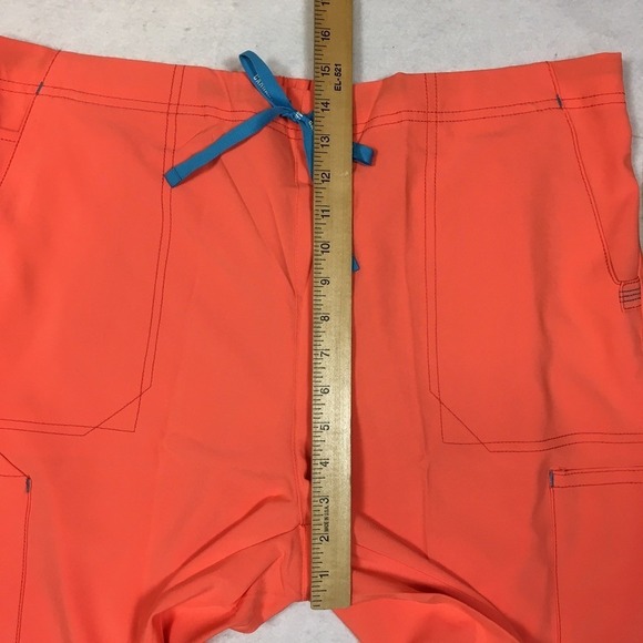 Carhartt Womens XL Force Cross-Flex Modern Fit Bootcut Scrub Pant Orange Pockets - Picture 9 of 16